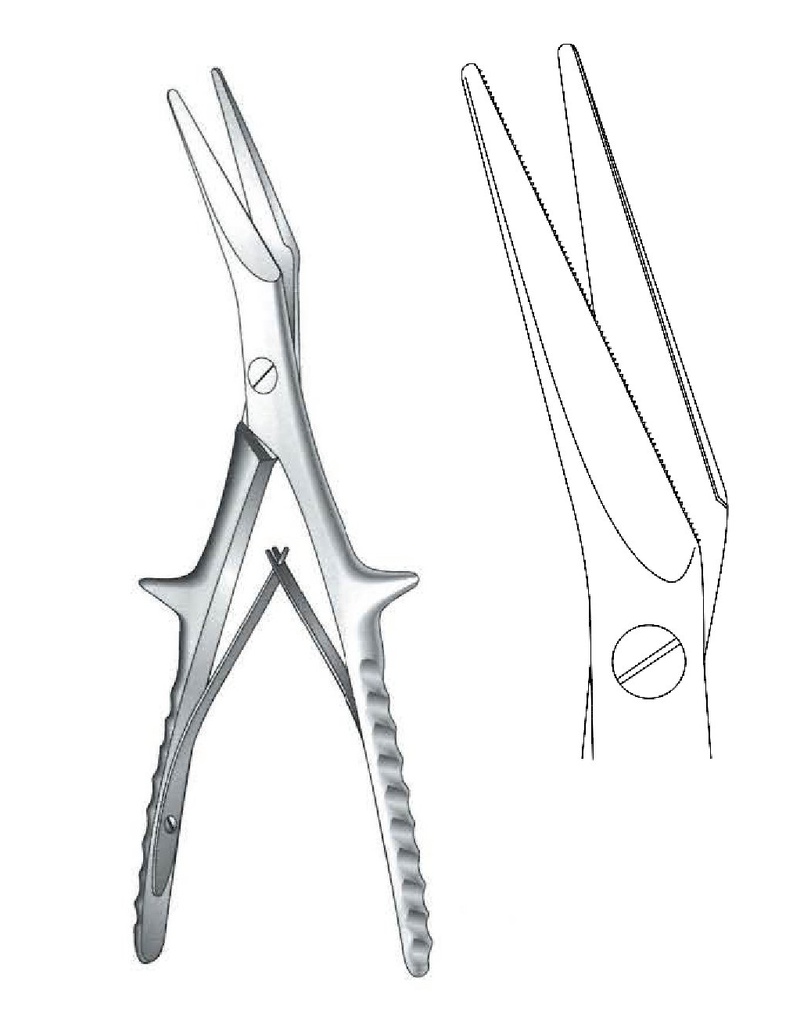 Pinza de corte de hueso Tessier, figura 1