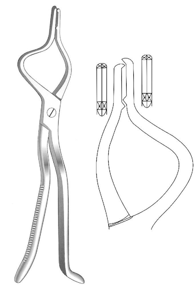Pinza para desimpactación Tessier para niños, izquierda