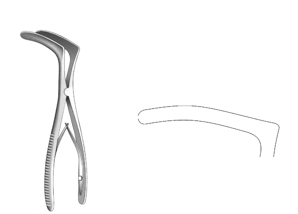 Espéculo nasal Tessier para niños, valva = 70 x 7.0 mm