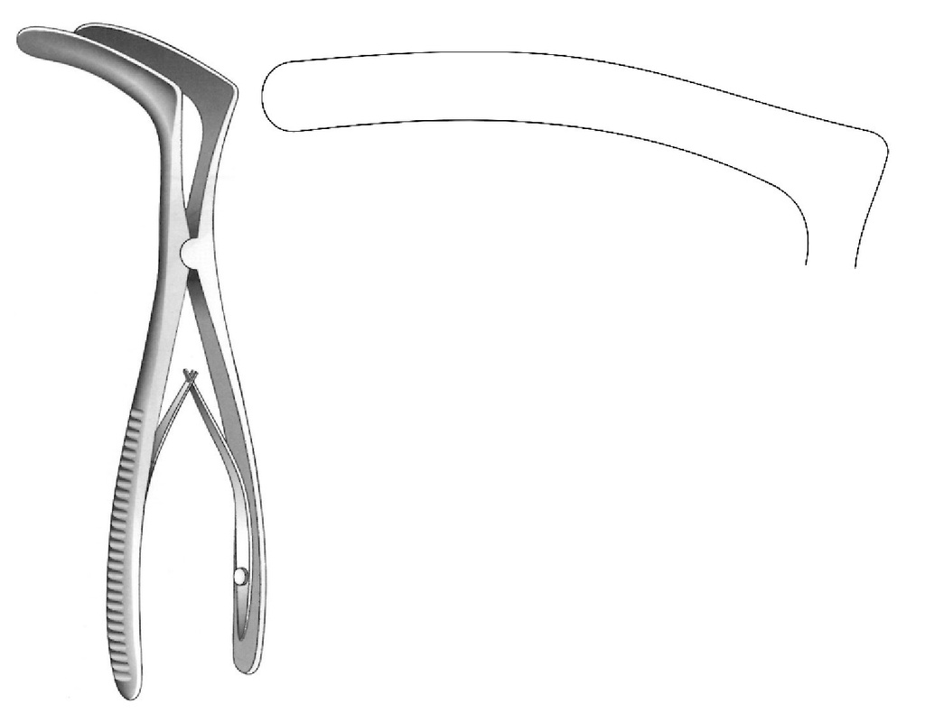 Espéculo nasal Tessier para adultos, valva = 80 x 8.5 mm