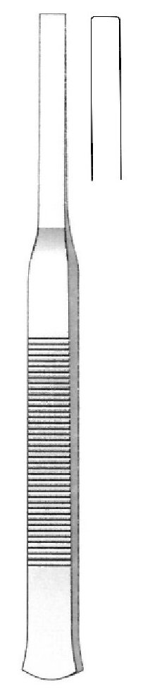 Osteótomo Tessier, mango plano, recto, hoja = 3 mm