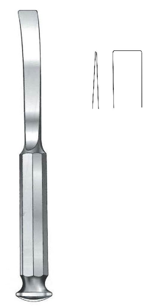 Osteótomo Tessier para toma de injertos de ilion y tibia, recta, ancho = 10 mm