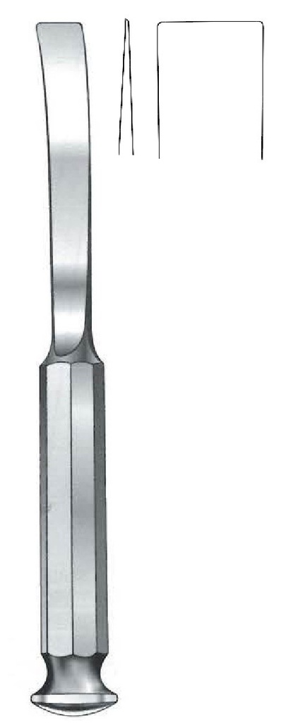 Osteótomo Tessier para toma de injertos de ilion y tibia, recta, ancho = 15 mm