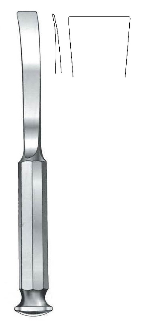 OsteoTome Tessier for Ill and Warf, Curve, Width = 20 mm grafts.