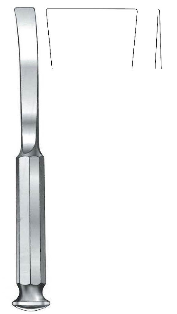 Osteótomo Tessier para toma de injertos de ilion y tibia, recta, ancho = 30 mm