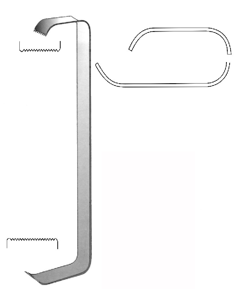 Tessier soft tissue separator, leaf = 30 x 12 mm, 35 x 16 mm