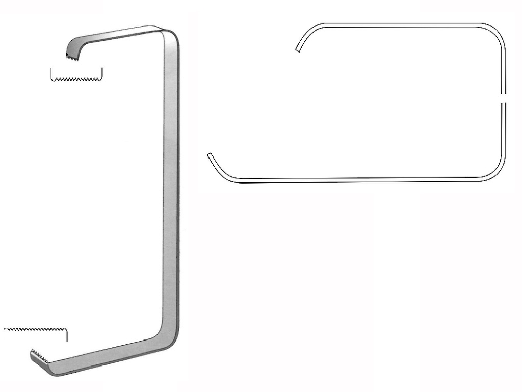 Separador de tejidos blandos Tessier, hoja = 50 x 12 mm, 70 x 16 mm