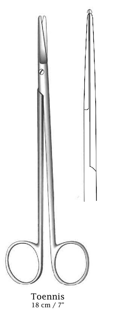 Toennis dissection scissors, straight
