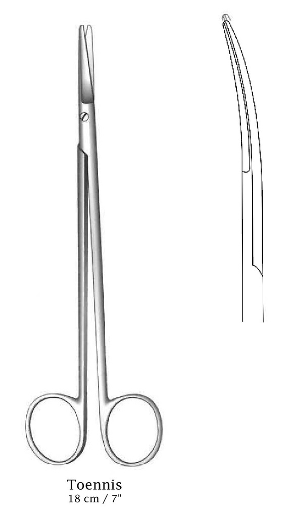Toennis dissection scissors, curve
