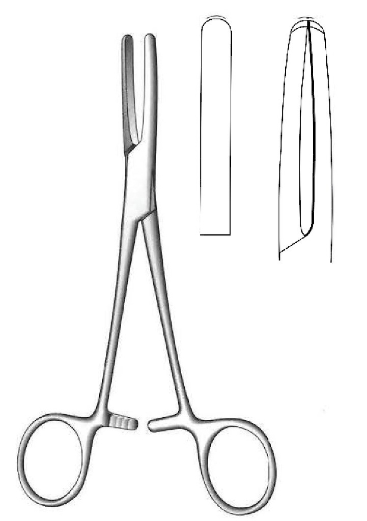 Pinza para tubos, dientes liso - longitud = 14.5 cm / 5-3/4"