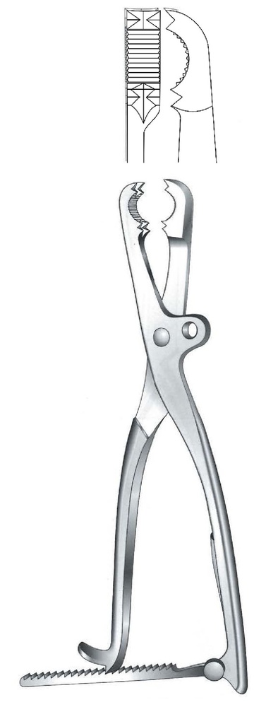 Fastening clamp to Tuffier bones