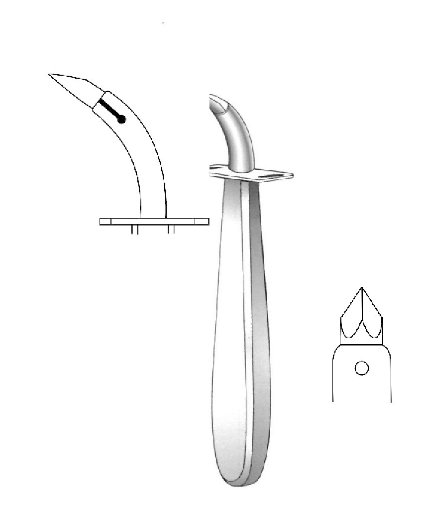 Trocar for Uckermann tracheotomy, wide = 10 mm