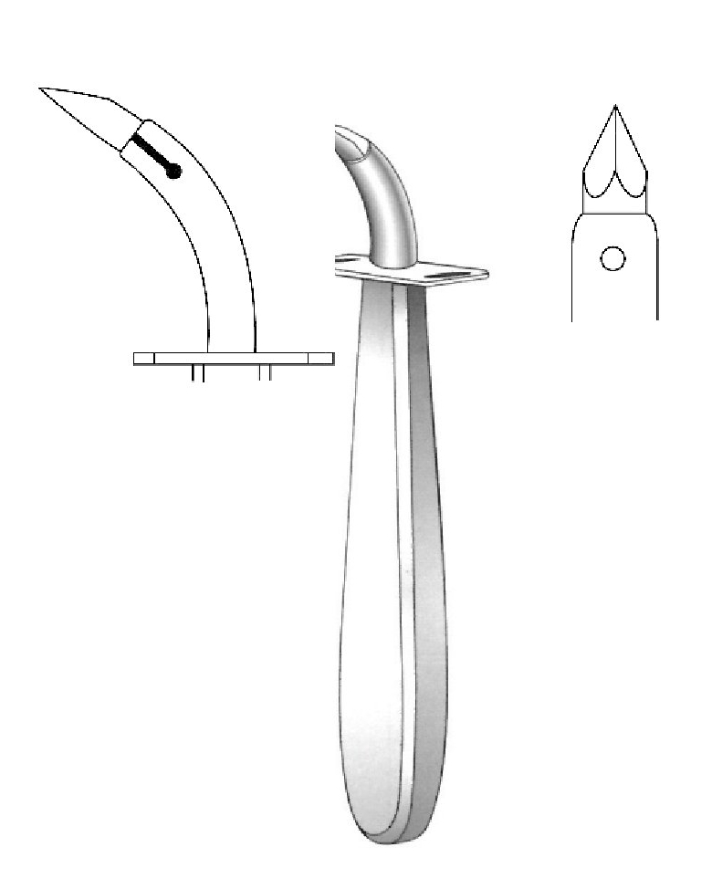 Trocar for Uckermann tracheotomy, wide = 8 mm