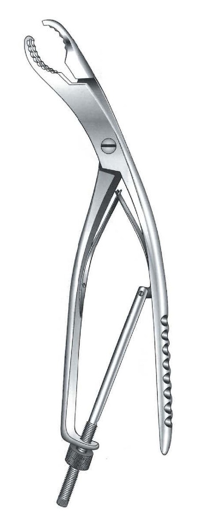 Pinza de sujeción de huesos Ulrich, curva - longitud = 27 cm / 11"