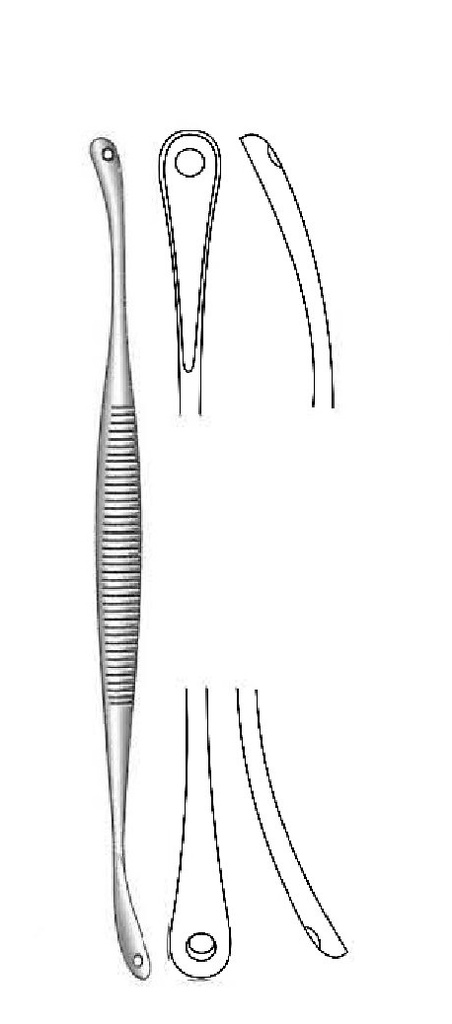 Extractor for UNNA comedones, oval spoons