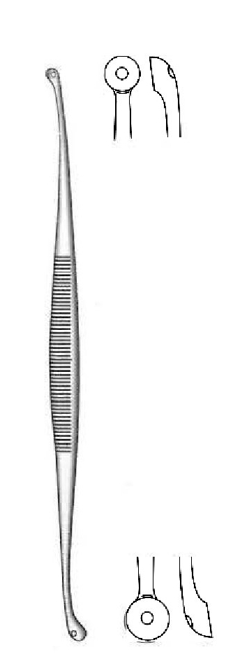 Extractor for UNNA comedones, round spoons