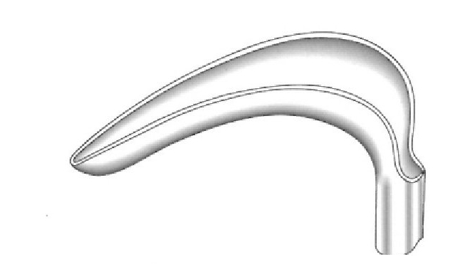 Espéculo vaginal Scherback, valva solamente - valva = 85 x 35 mm