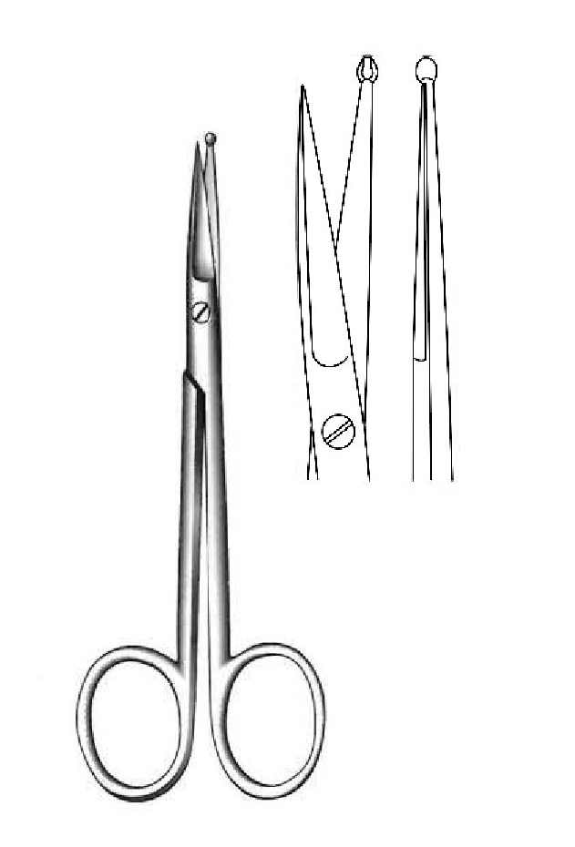Tijera vascular - longitud = 11,5 cm / 4-1/2"
