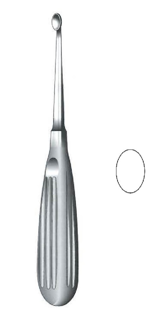 Cureta para el hueso Volkmann, figura 3 - longitud = 17 cm / 6-3/4"