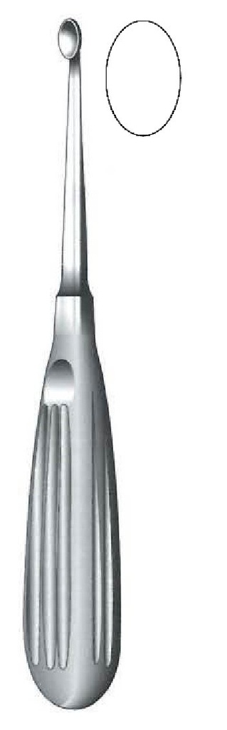 Cureta para el hueso Volkmann, figura 4 - longitud = 17 cm / 6-3/4"