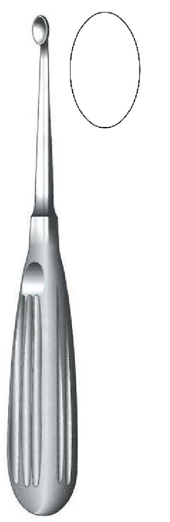 Cureta para el hueso Volkmann, figura 6 - longitud = 17 cm / 6-3/4"