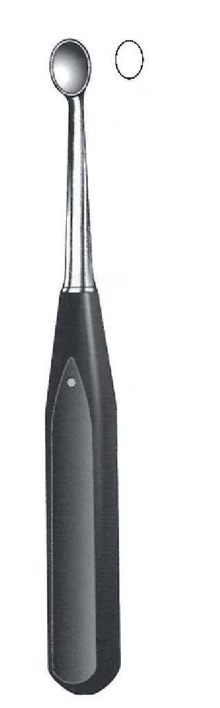 Cureta para el huesp Volkmann con mango de ferrozell, figura 00 - longitud = 17 cm / 6-3/4"