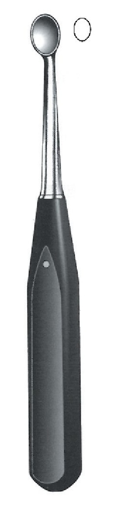 Cureta para el huesp Volkmann con mango de ferrozell, figura 000 - longitud = 17 cm / 6-3/4"