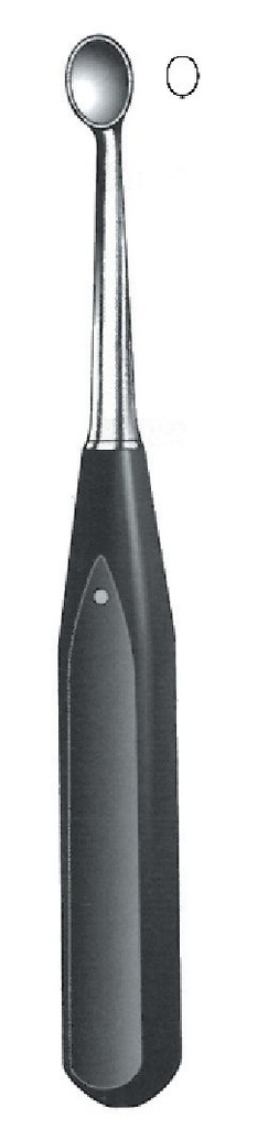 Cureta para el huesp Volkmann con mango de ferrozell, figura 0000 - longitud = 17 cm / 6-3/4"