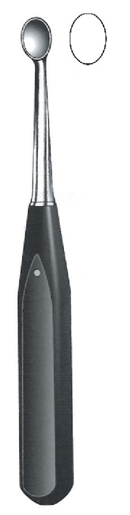 Cureta para el huesp Volkmann con mango de ferrozell, figura 2 - longitud = 17 cm / 6-3/4"