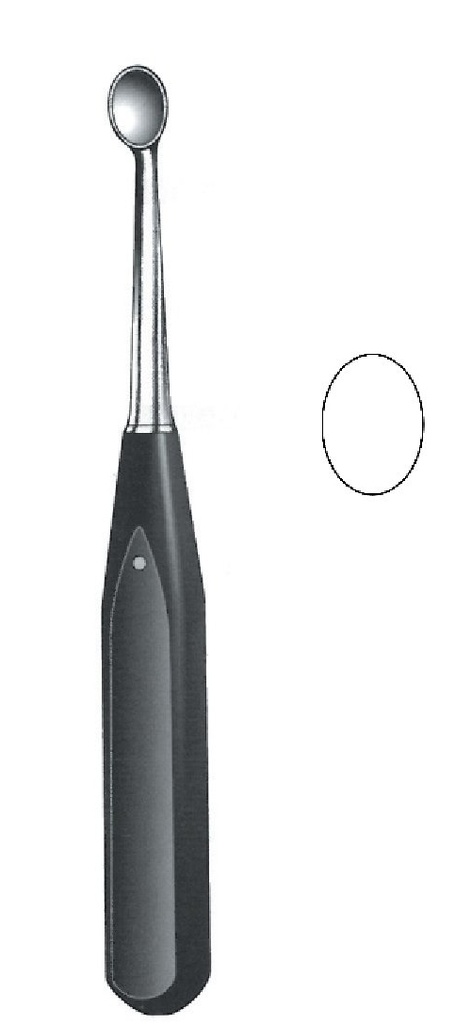 Cureta para el huesp Volkmann con mango de ferrozell, figura 5 - longitud = 17 cm / 6-3/4"