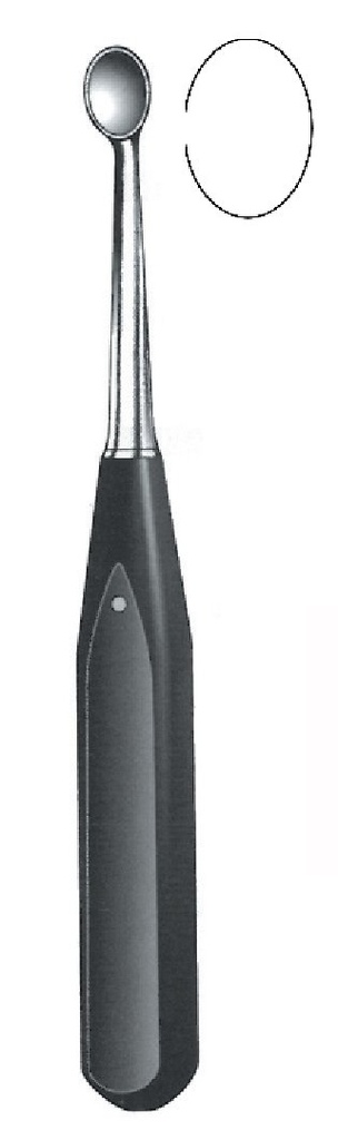 Cureta para el huesp Volkmann con mango de ferrozell, figura 6 - longitud = 17 cm / 6-3/4"