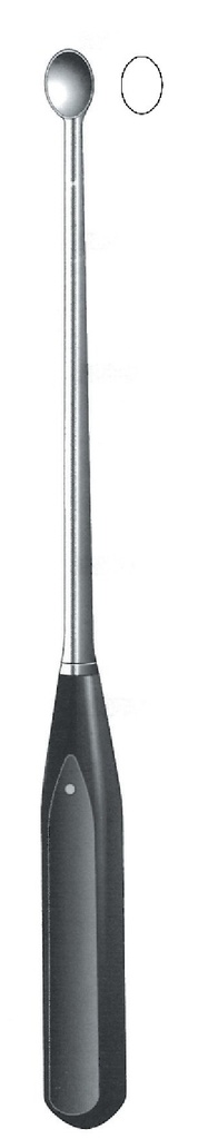 Cureta para el huesp Volkmann con mango de ferrozell, figura 0 - longitud = 27 cm / 10-3/4"