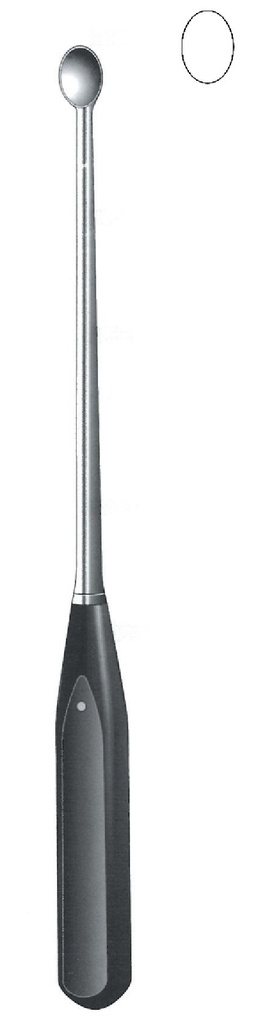 Cureta para el huesp Volkmann con mango de ferrozell, figura 3 - longitud = 27 cm / 10-3/4"