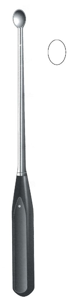 Cureta para el huesp Volkmann con mango de ferrozell, figura 4 - longitud = 27 cm / 10-3/4"