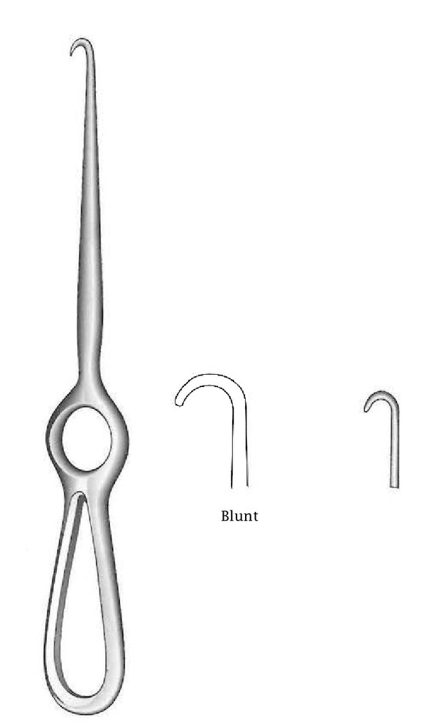 Retractor de Volkmann, 1 punta, desafilada - longitud = 23 cm / 9"