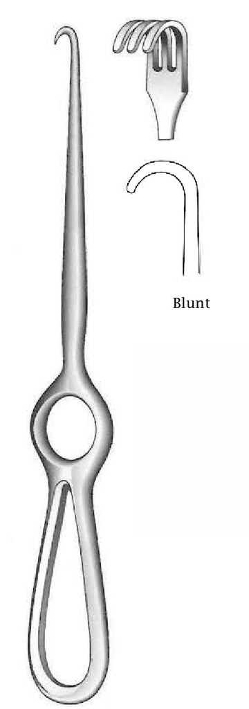 Volkmann retractor, 3 tips, unexplained - length = 23 cm / 9 "
