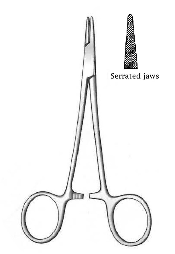 Porta agujas Webster, delicado, dentado Longitud = 13 cm / 5"