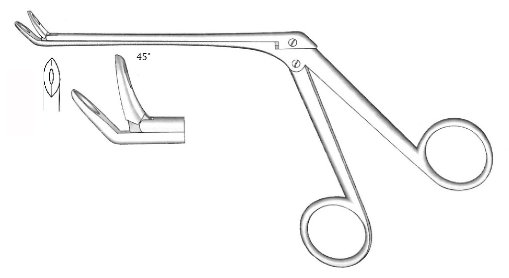 Pinza nasal Weil-Blakesley, ángulo de 45°, mediante corte, figura 2