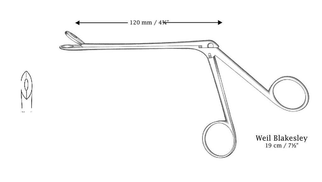 Pinza nasal Weil-Blakesley, recta, mediante corte, figura 3