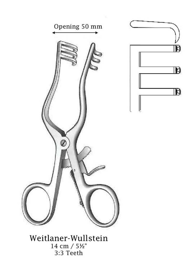 Weitlaner-Wullstein retractor, sharp