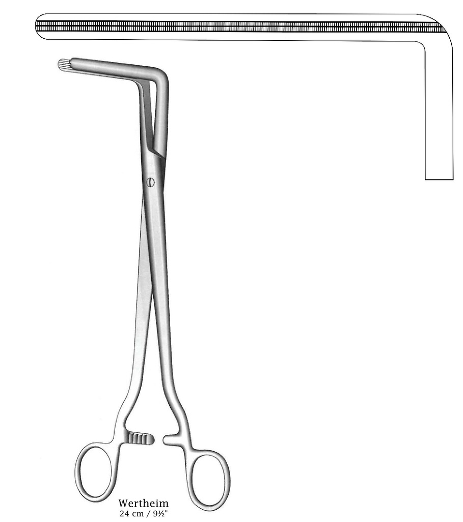 Pinza vaginal Wertheim, figura 3