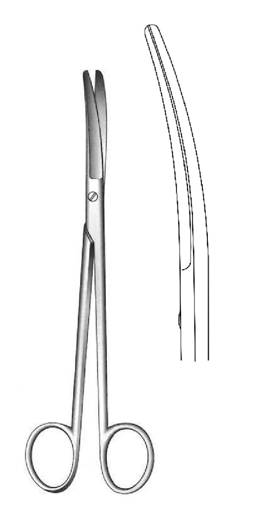 Tijera ginecológica de Wertheim - longitud = 19 cm / 7-3/4"