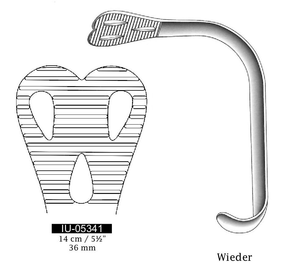Depresor de lengua Wieder, punta = 36 mm