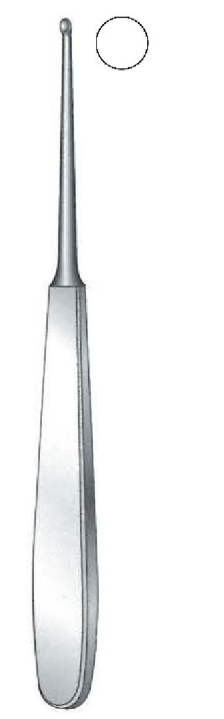Cureta para hueso Williger, punta redonda, figura 2