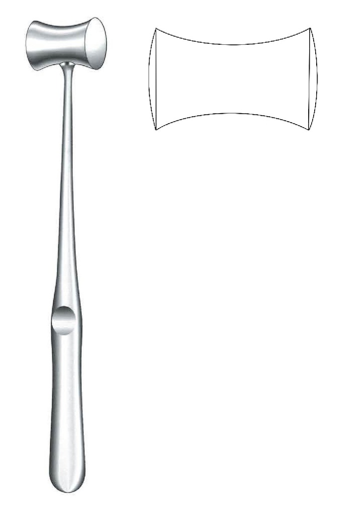 Mazo para hueso Williger relleno de plomo, diámetro = 26 mm, peso = 300 g - longitud = 24 cm / 9-1/2"