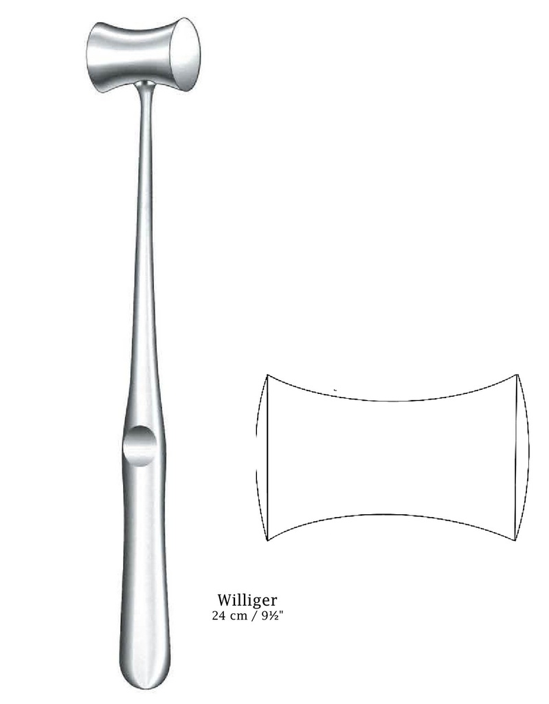 Mazo para hueso Williger relleno de plomo, diámetro = 30 mm