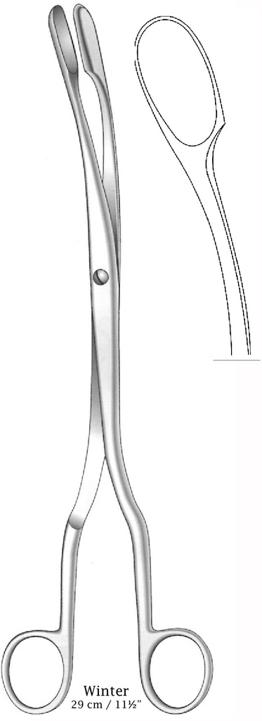 Pinza para colgajos de cuero cabelludo de óvulos Winter, curva, figura 3