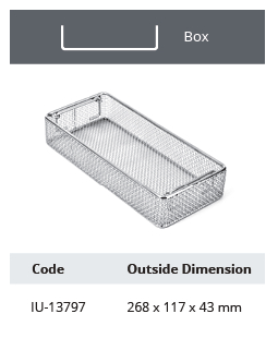 Cesta de Malla de Alambre sin Tapa para Modelo Mini, Diámetro de Alambre 0,5 mm y Malla 2 x 2 mm - 268 x 117 x 43 mm