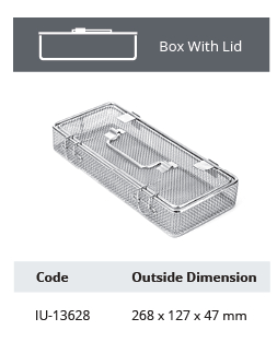 Wire mesh basket with a mini model, 0.5 mm wire diameter and 2 x 2 mm - 268 x 127 x 47 mesh 47