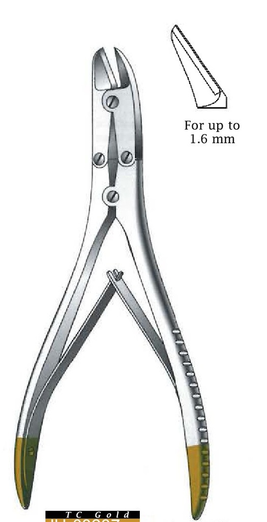 Alicate para cortar alambre de hasta 1.6 mm de diámetro, TC Gold - longitud = 18 cm / 7&quot;